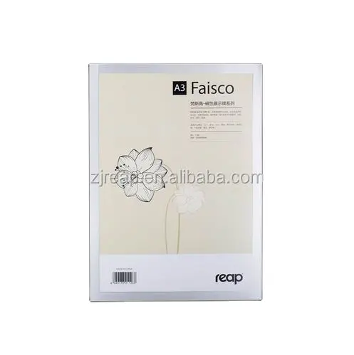 Reap 3126 Faisco A3 297*420Mm PVC Magnetik Kantor Lencana Pasang Dinding Dalam Ruangan Pemegang Tanda Tampilan Poster Tanda Pintu