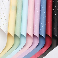 Papier d'emballage floral à petits pois imprimés, papier d'emballage pour bouquet de fleurs gaufré or, matériel pour fleuriste