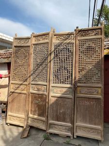 Cinese Antico In Legno Intagliato Schermo Decorazione Partizione Schermo A Parete - Product Image 5