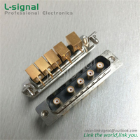 Conector RF Coaxial en Ángulo Combo D Sub 5W5 Macho con Arpón