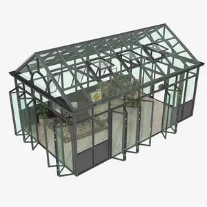 Prefabbricato vittoriano Sun Room Glass House Topwindow giardino in alluminio telaio in alluminio esterno in vetro temperato moderna Villa prefabbricata