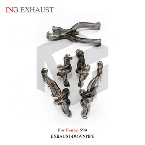 Colector de escape de alto flujo y tubo intermedio de acero inoxidable <span class=keywords><strong>ING</strong></span> para Ferrari 599, mejora de rendimiento de montaje directo, venta al por mayor - Product Image 4