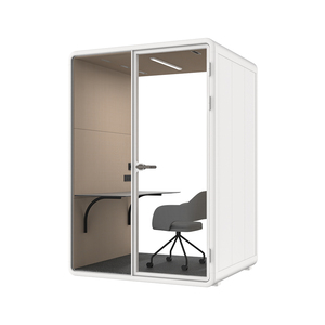 Single Person Soundproof Office Pod Acoustic Phone Booth Private Working Cabin with <b>Desk</b> LED Light for Open Office - Product Image 2