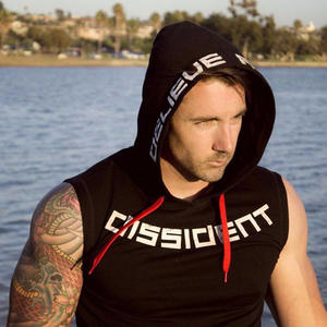 رياضة الجري رجل وامرأة بلا أكمام ملابس صالة ألعاب رياضية سباق الظهر لحن خارج القلنسوة مخصص - Product Image 2