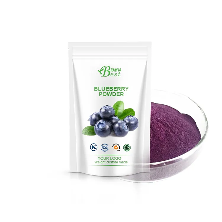 100% Pure Biologische Gevriesdroogde Fruitpuree Concentraat Bosbessenextract/Vruchtensappoeder