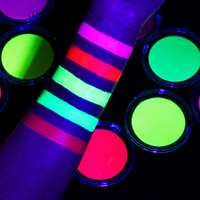 Peinture crème non toxique pour le visage et le corps pour enfants GP, imperméable, aux couleurs vives, fluorescente aux UV, pour festivals, fêtes, cosplay, Halloween