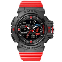 Jam Tangan Sport Pria SMAEL 8043 Digital Quartz Movement 5ATM Tahan Air Kronograf Alarm Stopwatch Diver Bercahaya 49mm