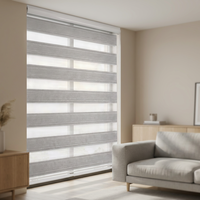 Persianas Zebra de Doble Capa Personalizadas OEM, Cortinas Enrollables Translúcidas con Filtro de Luz, Cadena de Perlas de Poliéster, para Ventanas Francesas, Hogar y Oficina