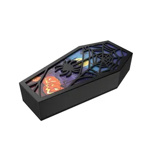 ไม้Coffin Box Decorสีขาวตกแต่งไม้กล่องไม้สีขาวกล่องตกแต่ง