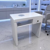 Table de manucure professionnelle anti-rayures en laque mate de 80 cm, table à ongles pour une seule personne avec tiroir de rangement, directement de l'usine