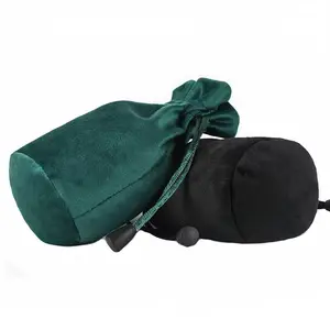 Pochette en velours personnalisée à fond rond de 8cm avec cordon de serrage, sacs et pochettes en velours pour bijoux