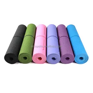 Logotipo personalizado 6mm respetuoso con el medio ambiente antideslizante textura Fitness Pilates TPE Yoga Mat