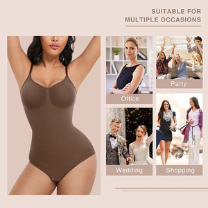 Women Fajas Tummy Control Body Shaper With Bra Women Nude Black <strong>White</strong> Shapewear Bodysuit <strong>Thong</strong> for Wedding - Product Image 5