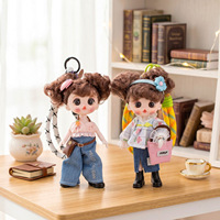 Poupée Fille aux Grands Yeux, Poupée Articulée Multi-positions, Jouet Marionnette, Pendentif de Sac, Porte-clés