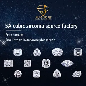 Vente directe d'usine pierres précieuses huit cœurs huit flèches 5A zircone cubique rond 5A blanc zircone pierres