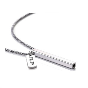 Collar con Colgante de Fe y Barra Cuadrada de Acero Inoxidable PVD para Yoga y Respiración |   Herramienta de Relajación Multicolor para Meditación y Calma - Product Image 2