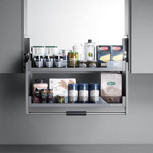 Unihopper Phantom Hanging Cabinet Storage Basket Double Layer Pull <b>Down</b> Mechanism 600 800 900 Cabinet Durable - Product Image 1