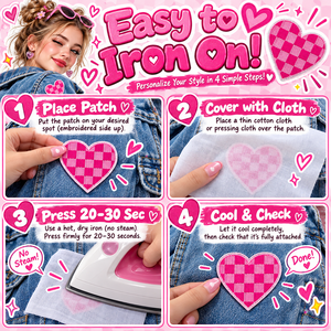 Lot de patchs brodés mignons pour filles, motifs Cœur, Nœud, Couronne, à thermocoller ou à <span class=keywords><strong>coudre</strong></span> pour vestes, sacs, décoration DIY, patchs de créateur - Product Image 2