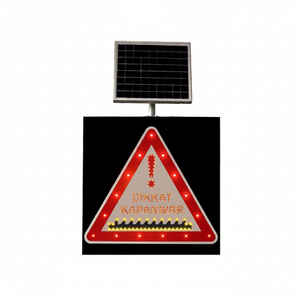 Señal de Advertencia de Seguridad 'Cuidado: Puerta Cerradora' de 100x100cm con Luz LED Solar - Product Image 2