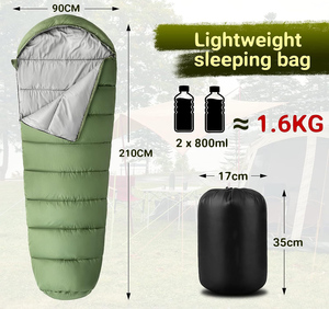 Sac de transport de compression pour momie en plein air sac de couchage d'hiver chaud avec tissu polyester de remplissage en fibre creuse pour le camping Factory Direct - Product Image 2