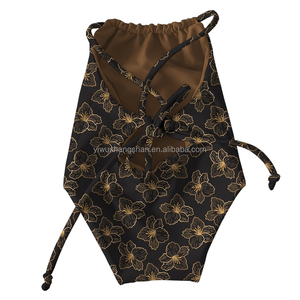 Yeni Gelen Bebek Kız Bikinisi Hawaii Kamuflaj Baskılı Kolsuz Bağcıklı Çocuklar İçin Çift Katmanlı Mayo - Product Image 6