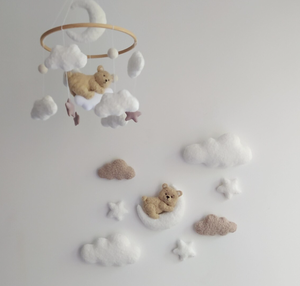Gender Neutral <strong>Nursery</strong> Wall <strong>Decor</strong> Soft Bear Cloud Star Wall Hanging Boucle Fabric Baby Room <strong>Decor</strong> - Product Image 2