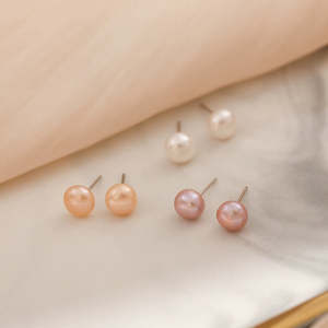 Natural Freshwater AAA Grade Potato Shape Trendy <b>Stud</b> <b>Earrings</b> - Product Image 4