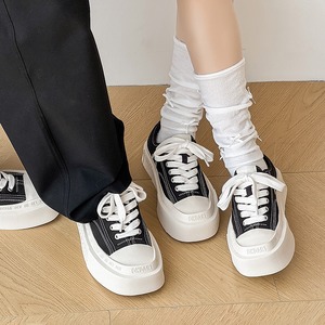 Square-toed thick-soled canvas <b>shoes</b> for men women couple's casual unique style summer <b>height</b>-<b>increasing</b> versatile cloth <b>shoes</b> - Product Image 4