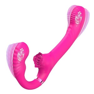 Remote Control <strong>Double</strong> Vibration Lesbian <strong>Dildo</strong> Adults' <strong>Double</strong>-<strong>Head</strong> Vibrating Sex Toys with Tongue Licking Feature - Product Image 1