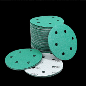 Disque abrasif floqué vert EnYing, diamètre 125 mm, dureté moyenne, épaisseur 1 mm, pour ponceuse orbitale, accessoire d'outil électrique - Product Image 2