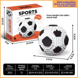 NUEVOS Bloques de Construcción de Fútbol, Juguetes Educativos con Temática Deportiva, Ensamblaje Libre, Plástico ABS, Unisex, Microbloques - Product Image 1