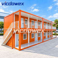 VICDOWEX Bâtiment de bureau conteneurisé contemporain à deux étages avec couloir pour projets de construction et usage en entrepôt