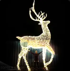 3D主题灯光点燃圣诞鹿户外圣诞点燃狗肯鹿马动物庭院装饰品