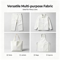 Tissu sergé 100% coton non extensible 7,7 oz 10x10 150 cm Blanc Beige Noir pour Jeans Vestes Sacs Chaussures Chapeaux Tabliers