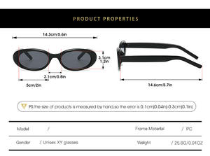 <span class=keywords><strong>Gafas</strong></span> de <span class=keywords><strong>Sol</strong></span> Ovaladas Pequeñas con Logotipo Personalizado, <span class=keywords><strong>Gafas</strong></span> de <span class=keywords><strong>Sol</strong></span> de Leopardo con Marco Estrecho, Color Negro Oscuro, Ojo de Gato, Hombre y Mujer - Product Image 3