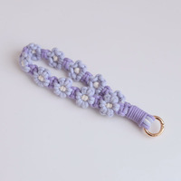 Correa de Muñeca para Teléfono Celular con Cadena Colgante de Moda 2025, Clip Universal con Diseño de Flor de Margarita, Cordón Tejido para Teléfono Móvil