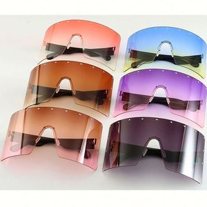 Lunettes de soleil tendance 2021, logo personnalisé, lunettes de soleil anti-vent, UV400, lunettes de soleil carrées surdimensionnées pour femmes - Product Image 2