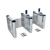 Barrière pivotante CE certifiée SUS304 avec testeur ESD intégré, contrôle d'accès RFID et reconnaissance faciale pour la fabrication électronique