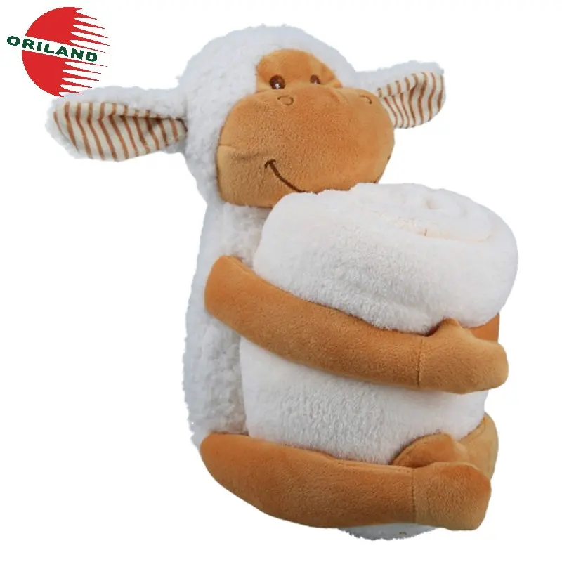 Baby Cotton High Quality Comfortable 100% Cotton Baby Blanket With Plush Sheep Toy