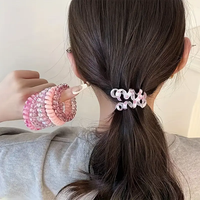 Lot de 6 attaches élastiques en spirale de couleur bonbon pour les cheveux pour femmes faites de cordon de téléphone en polyester durable