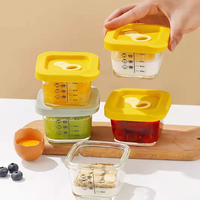 Récipients de stockage d'aliments pour bébés Bocal en verre avec couvercle en plastique étanche Boîte à lunch en verre pour enfants