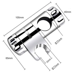 Shower Head Holder Bathroom Adjustable Chrome Slider Handheld Shower Head <b>Bracket</b> Fasteners to Fit 25mm Riser Rail - Product Image 2