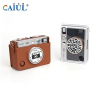 Autocollant d'objectif Mini Evo Anti-poussière Anti-rayures Étui pour appareil photo en cuir écologique avec dessin animé mignon pour Fujifilm