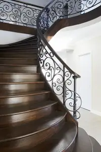 Villa Indoor Natural Stone Curved Stairs White Marble Stone Grand Staircase