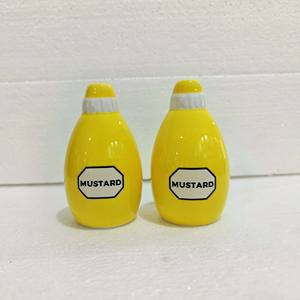 Ketchup Mostaza Diseño de forma Cerámica Salero y pimentero Juegos Sal Pimienta Contenedor Tarros para cocina Paquete de 2 - Product Image 2