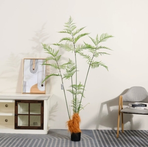 Planta <span class=keywords><strong>verde</strong></span> helecho <span class=keywords><strong>mono</strong></span> dorado interior sala de estar dormitorio planta <span class=keywords><strong>verde</strong></span> biónica helecho de seda dorada decoración de jardín al aire libre maceta - Product Image 1