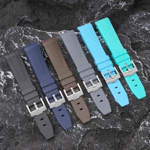 Bracelets de montre en silicone imperméables à extrémités incurvées, 20 mm, pour montres intelligentes, bracelets de sport en caoutchouc pour <span class=keywords><strong>Moonswatch</strong></span> - Product Image 1