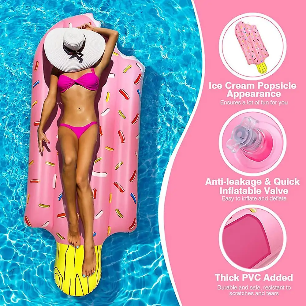 Flotador inflable para piscina de helado, balsa para piscina, juguete de playa de verano para niños y adultos