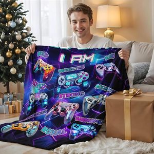 Fantasy Game Controller Flannel Blanket Throw Blanket Nap Blanket Fade Resistant Lightweight for Travel <b>Camping</b> Custom Print - Product Image 1