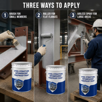 Peinture ignifuge intumescente pour structures en acier, type mince et épais, revêtements ignifuges, application au pinceau, peinture ignifuge